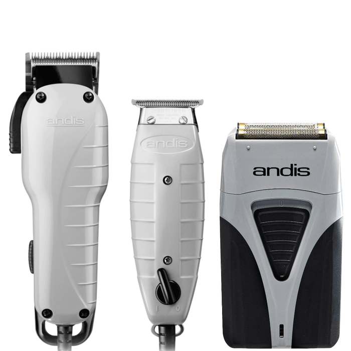 Andis Barber Combo Clipper &amp; Trimmer #66615 + afeitadora inalámbrica de perfil de titanio TS-2 #17200