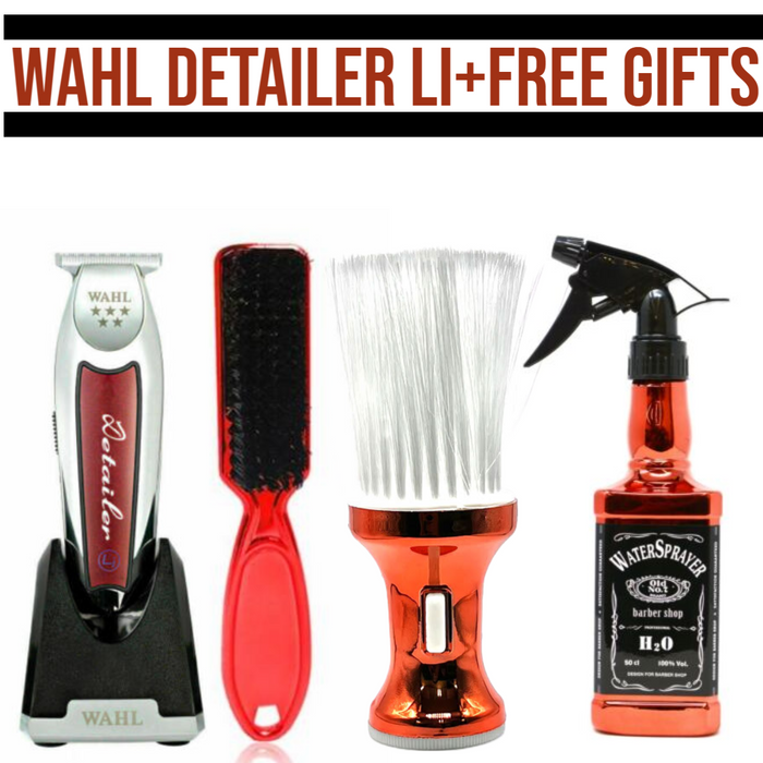 Wahl Professional 5 Star Cordless Detailer Li #8171 & Fade Brush & Water Spray & Neck Duster