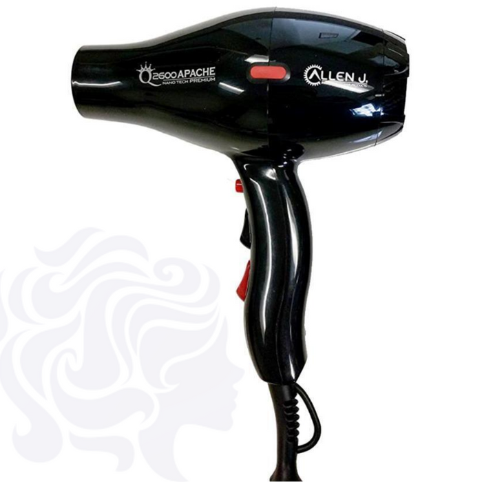 Andis Professional - Cortadora de pelo con cuchilla ajustable #01815 y Allen J. 2600 Apache Nano Tech Premium Secador de pelo ligero Salón 2100 W Combo Set