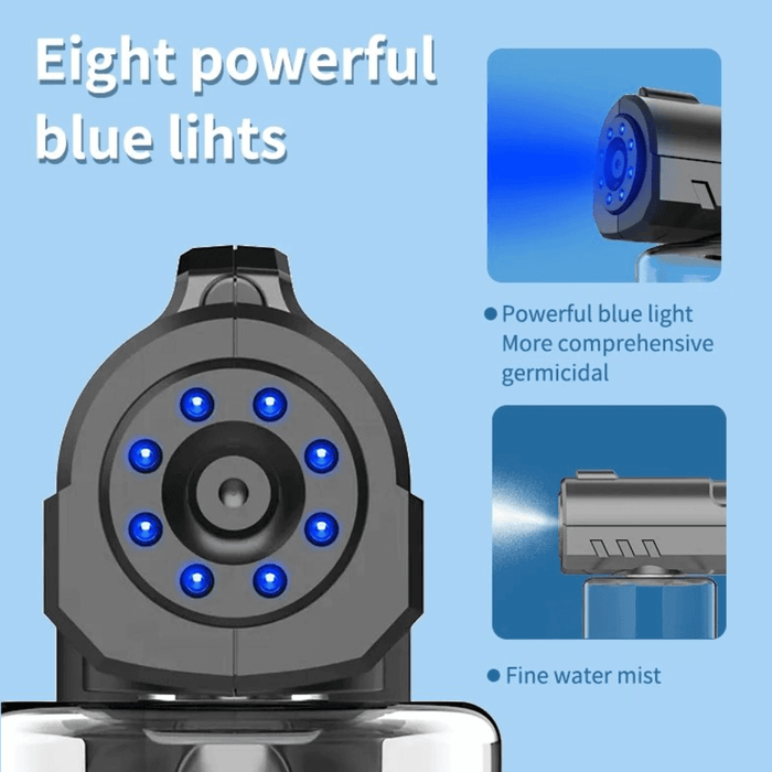 Pistola pulverizadora desinfectante con atomizador de luz azul nano K7