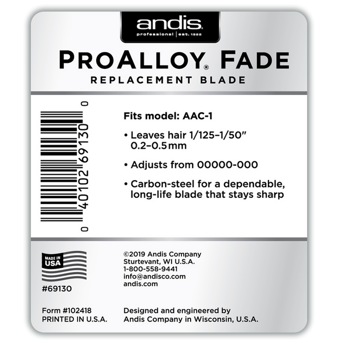 Jeu de lames de rechange Andis ProAlloy Fade AAC-1 