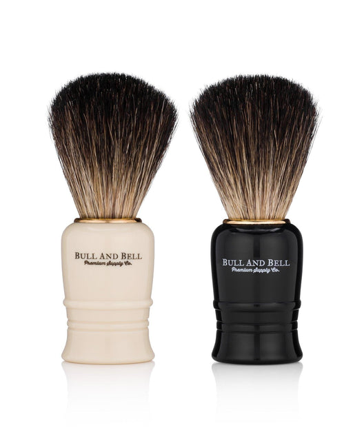 Pure Badger Shaving Brush (White or Black) - by Bull and Bell Premium Supply Co. - BarberSets