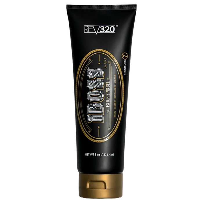 REV320 IBOSS Gel texturizante 8 oz - Gel para el cabello con control de bordes - Producto para el cabello natural de fijación atrevida - Gel de peinado - Fijación media