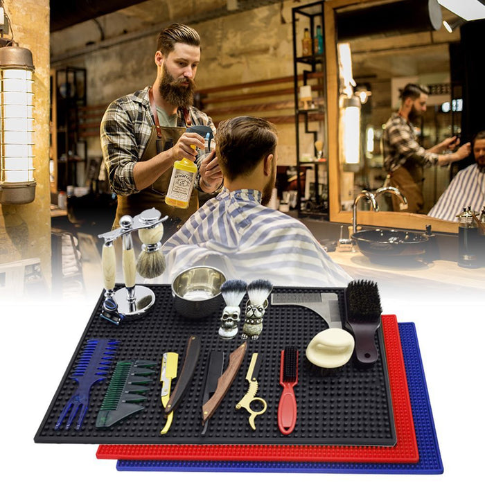 Pro Barber Station Mat antideslizante Herramienta de Peinado cortadora Flexible estera recortadora