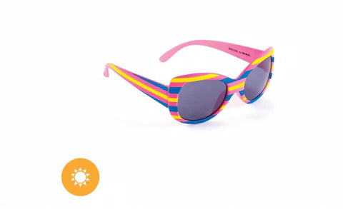 Kids Solize - Over the Rainbow - White Striped to Pink Striped by Delsol for Kids - 1 Pc Sunglasses