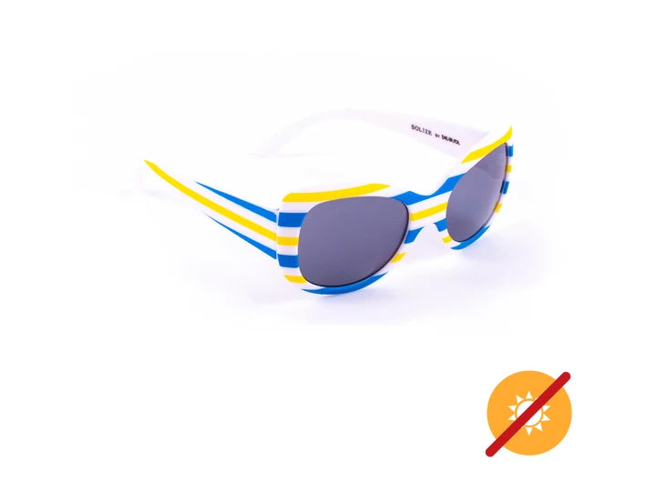 Kids Solize - Over the Rainbow - White Striped to Pink Striped by Delsol for Kids - 1 Pc Sunglasses