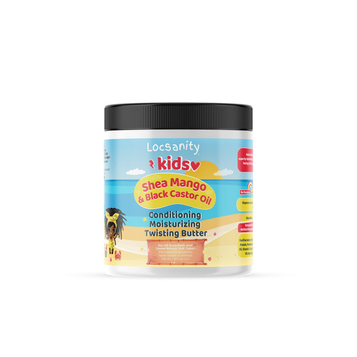 Locsanity Kids Paquete de cuidado del cabello/mango de karité y aceite de ricino negro