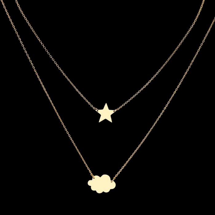 Collar Estrella y Nube - Oro