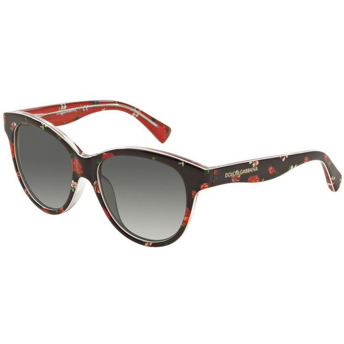 Dolce and Gabbana DG 4176 2986-8G - Rose Flowers ON Black-Grey Gradient by Dolce and Gabbana for Women - 49-15-125 mm Sunglasses