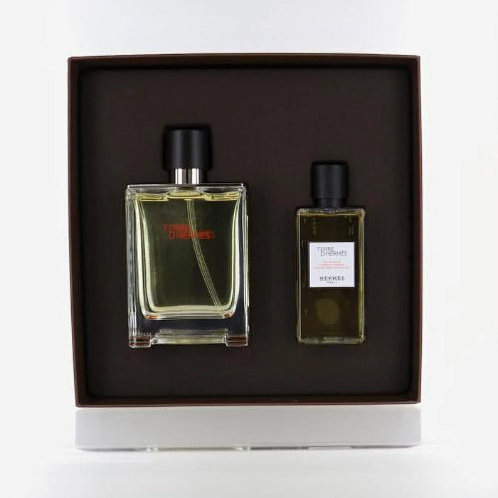 Terre DHermes by Hermes for Men - 2 Pc Gift Set 3.3oz EDT Spray, 2.7oz Hair and Body Shower Gel