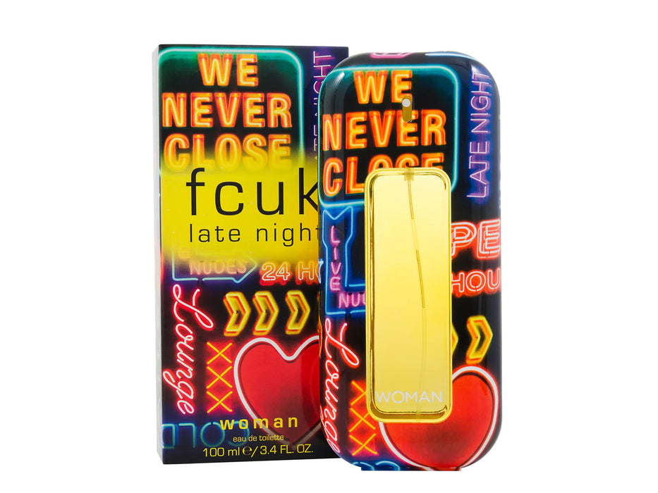 Fcuk Late Night de French Connection Reino Unido para mujeres - Spray EDT de 3,4 oz