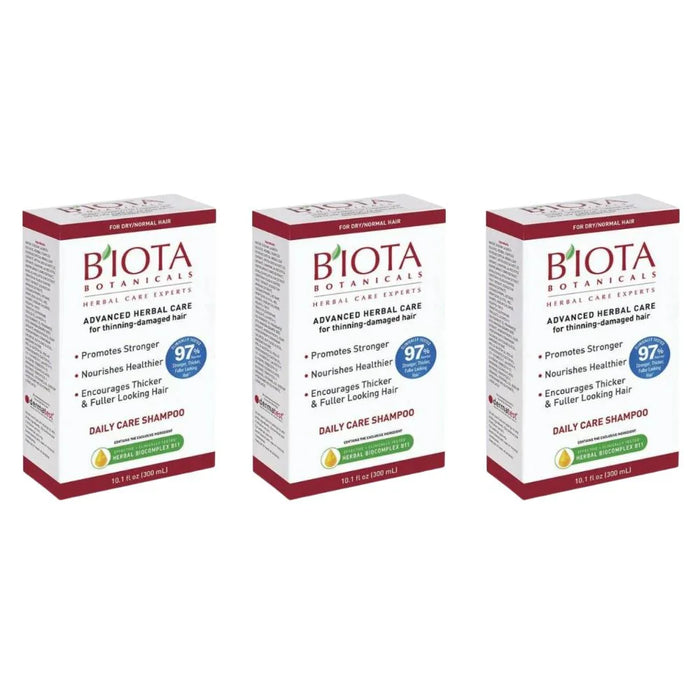 Biota Botanicals Advanced Herbal Care Shampoo for Thinning - Damaged Hair - Normal 10.1 oz - 3 Pack