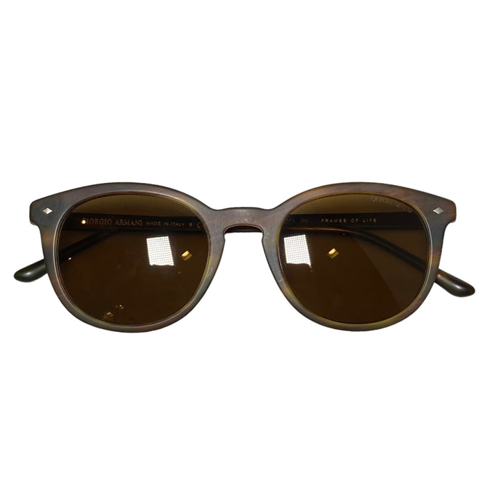 Giorgio Armani AR 8060 5404-53 Frames of Life - Striped Matte Light Brown-Brown by Giorgio Armani for Unisex - 50-21-145 mm Sunglasses