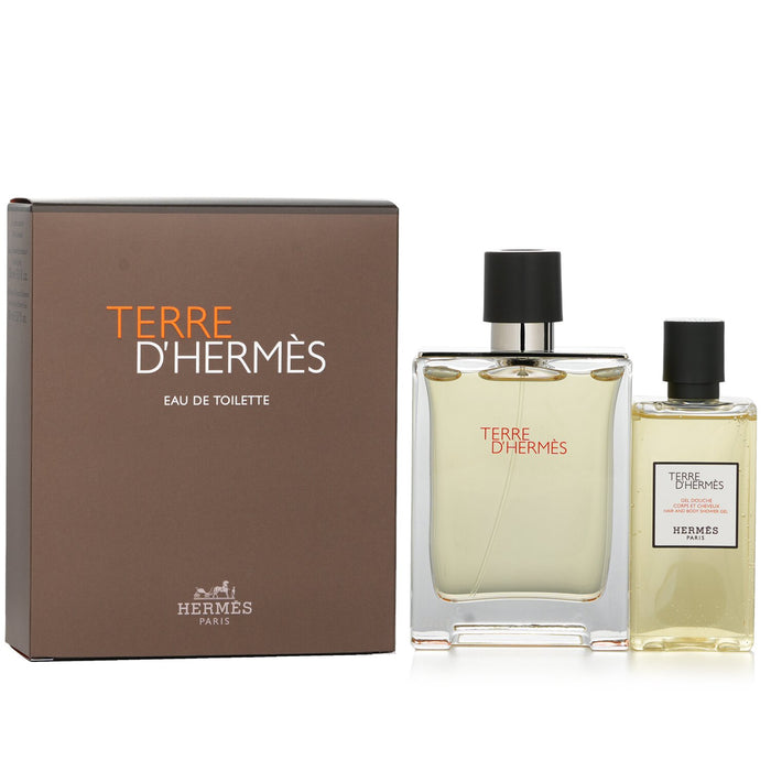 Terre DHermes by Hermes for Men - 2 Pc Gift Set 3.3oz EDT Spray, 2.7oz Hair and Body Shower Gel