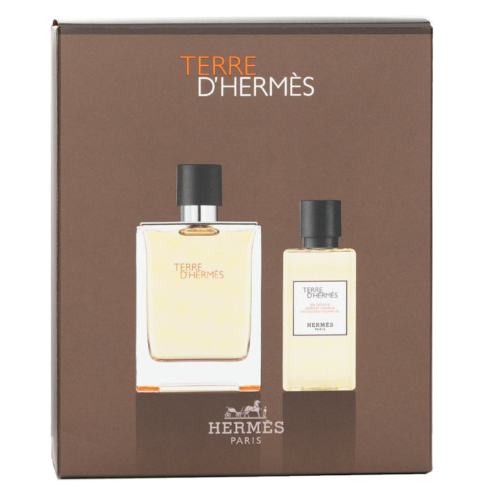 Terre DHermes by Hermes for Men - 2 Pc Gift Set 3.3oz EDT Spray, 2.7oz Hair and Body Shower Gel