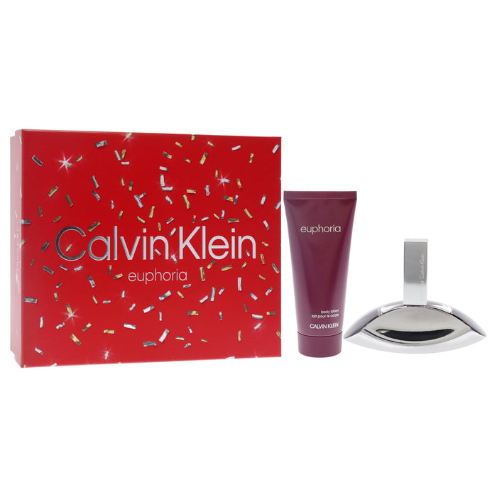 Euphoria de Calvin Klein pour femme - Coffret 2 pièces Spray EDP 1,7 oz, Lotion pour la peau sensuelle 3,4 oz