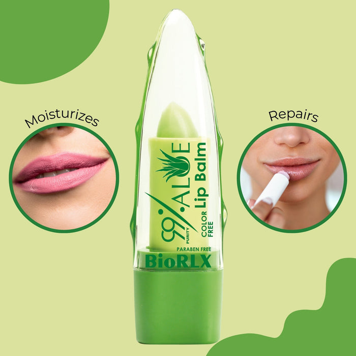 BioRLX 99% Purity Aloe Vera Color Free Lip Balm