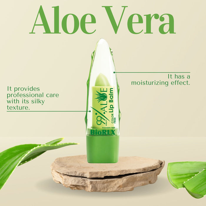 BioRLX 99% Purity Aloe Vera Color Free Lip Balm