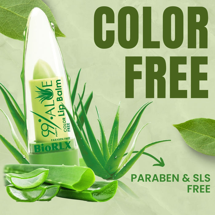 BioRLX 99% Purity Aloe Vera Color Free Lip Balm