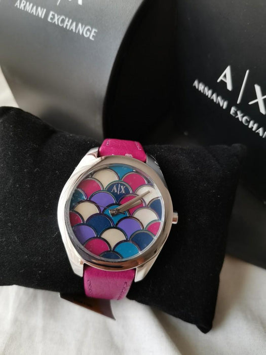 AX5523 Geo Purple Leather Watch by Armani Exchange for Women - 1 Pc Watch