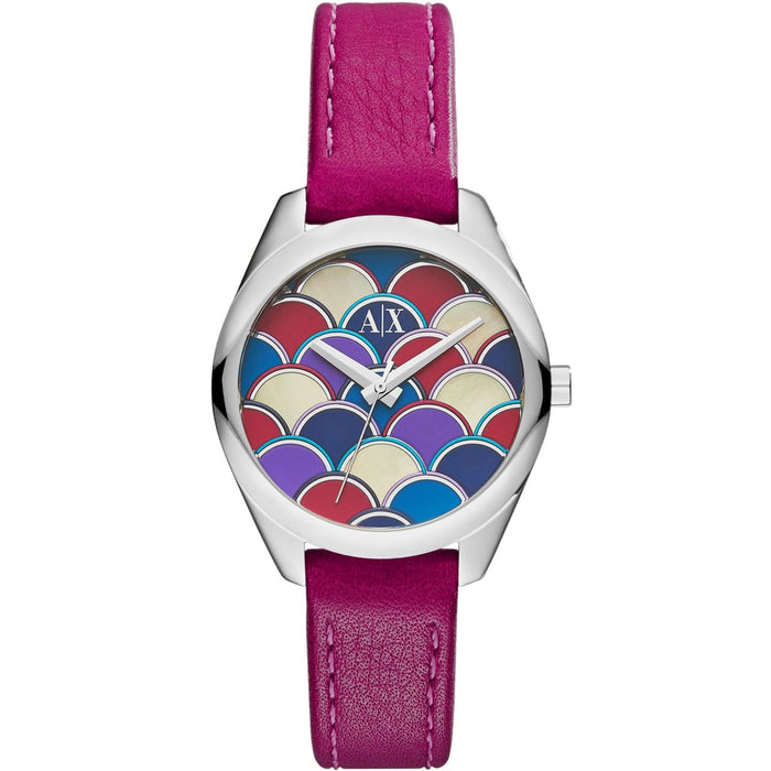 AX5523 Geo Purple Leather Watch by Armani Exchange for Women - 1 Pc Watch