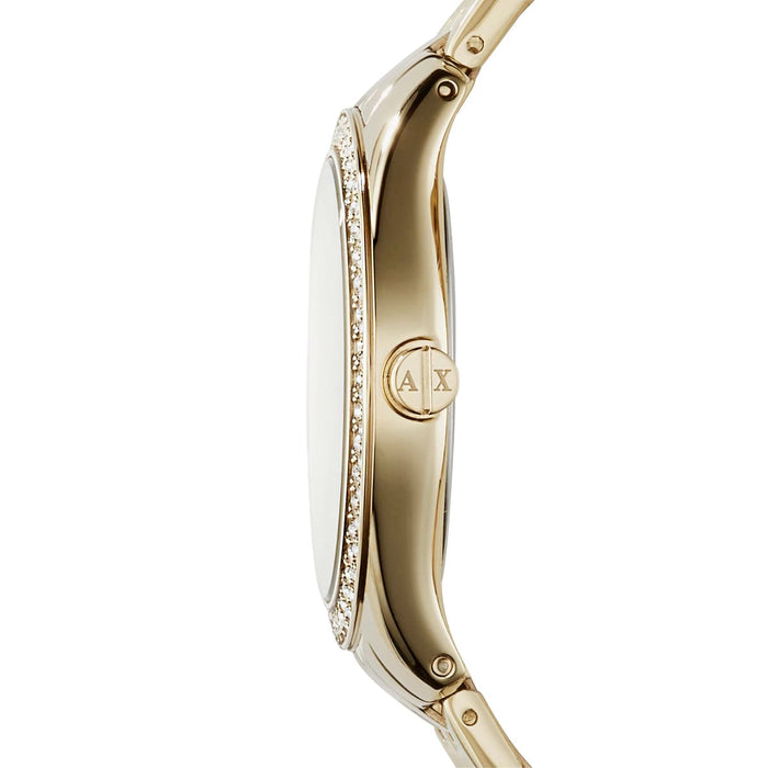 AX5527 Geo Gold-Tone Stainless Steel Bracelet Watch by Armani Exchange for Women - 1 Pc Watch