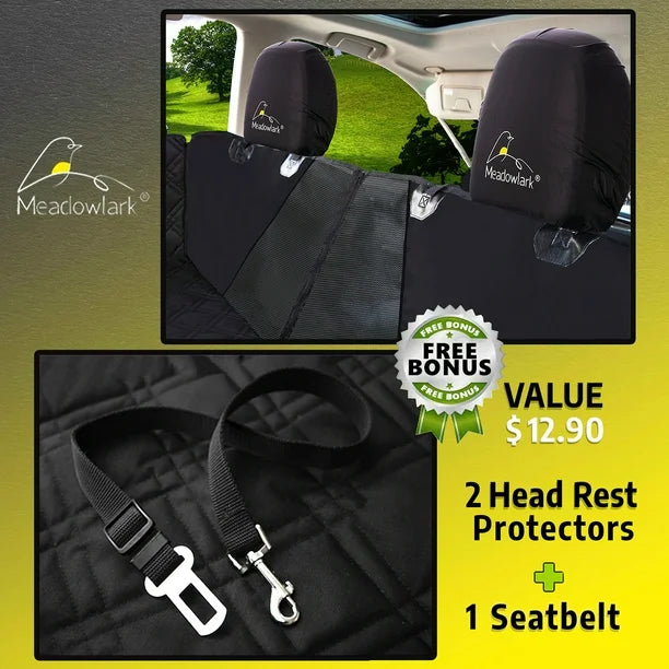 Dog Seat Cover with Mesh Window - Standard Black by Meadowlark for Unisex - 4.4 lb Car Seat Cover