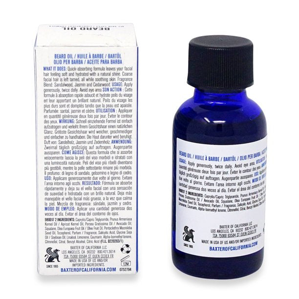 Aceite para barba de Baxter Of California para hombres - 1 oz de aceite