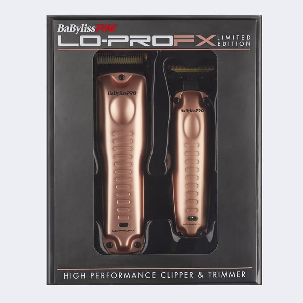 BaBylissPRO LoPROFX Combo de cortadora y recortadora en oro rosa de edición limitada 