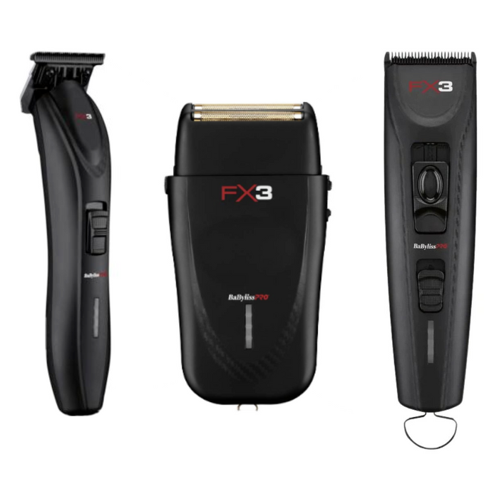 BaBylissPRO FX3 Black Collection Combo Set Cord/Cordless Clipper FXX3CB Or Trimmer FXX3TB Or Shaver FXX3SB Or All Combo Set Together