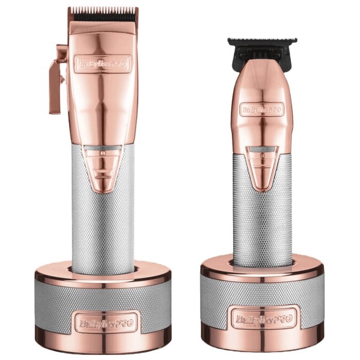 BaBylissPRO Barberology ROSEFX Clipper #FX870RG o recortador de contorno # FX787RG y combo de base de soporte de carga