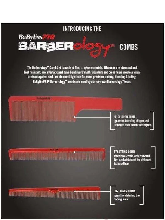 BaBylissPRO Barberology Comb Set