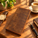 BarberSets Leather Long Bifold Card Holder Wallet - Brown, Large (Model 101L) - real photo, open