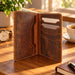 BarberSets Leather Long Bifold Card Holder Wallet - Brown, X-Large (Model 101XL)