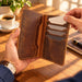 BarberSets Leather Long Bifold Card Holder Wallet - Brown, X-Large (Model 101XL) - real photo, outer cover