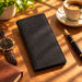 BarberSets Leather Long Bifold Card Holder Wallet - Black, X-Large (Model 102XL) - real photo, open