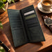 BarberSets Leather Long Bifold Card Holder Wallet - Green, Large (Model 107L) - lifestyle