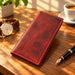 BarberSets Leather Long Bifold Card Holder Wallet - Red, X-Large (Model 108XL) - real photo, open