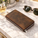 BarberSets Women's Leather Zip-Around Long Wallet - Dark Brown (Model 109) - real photo, open