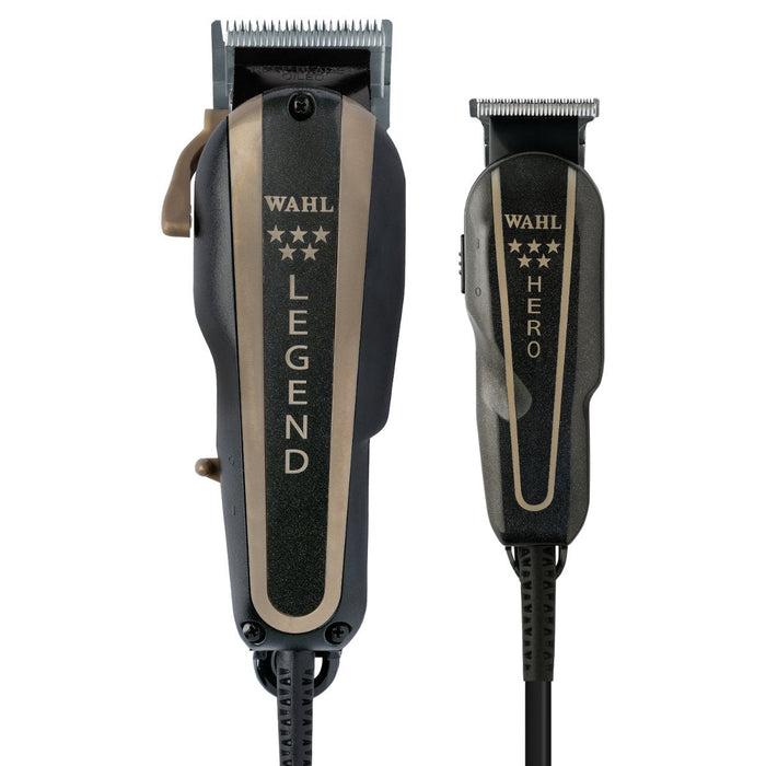 Wahl Professional 5 Star Barber Combo Model No 8180 & Cord/Cordless Vanish Double Foil Shaver #8173-700, Fade Brush, Water Spray, Flat Top Retro Comb, Straight Edge Razor, Neck Duster, Barber Mat, Wire Protector Combo Set