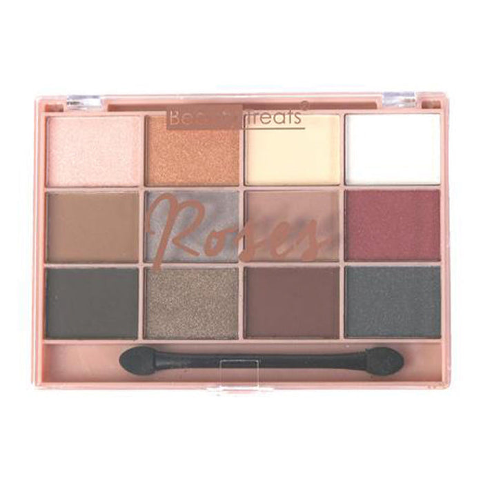 BEAUTY TREATS Set Estuche Expositor Paleta de Sombras de Ojos Roses 12 Piezas