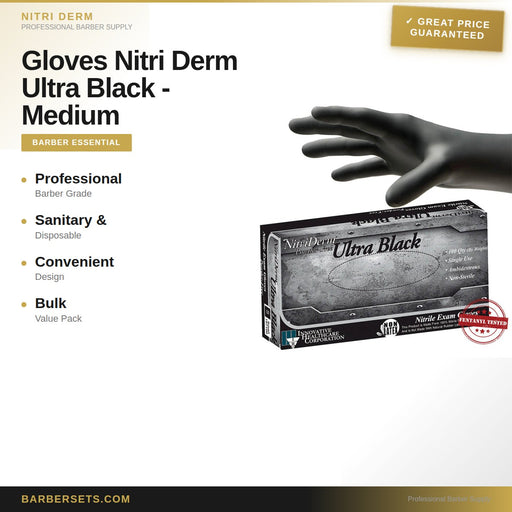 Nitri Derm Gloves Nitri Derm Ultra Black - Medium