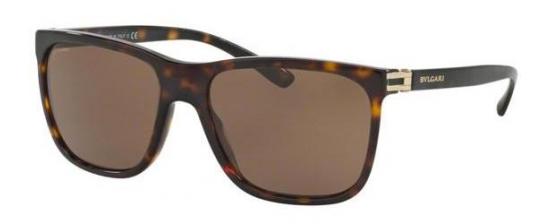 Bvlgari BV7027 504-73 - Dark Havana-Brown by Bvlgari for Men - 57-17-140 mm Sunglasses