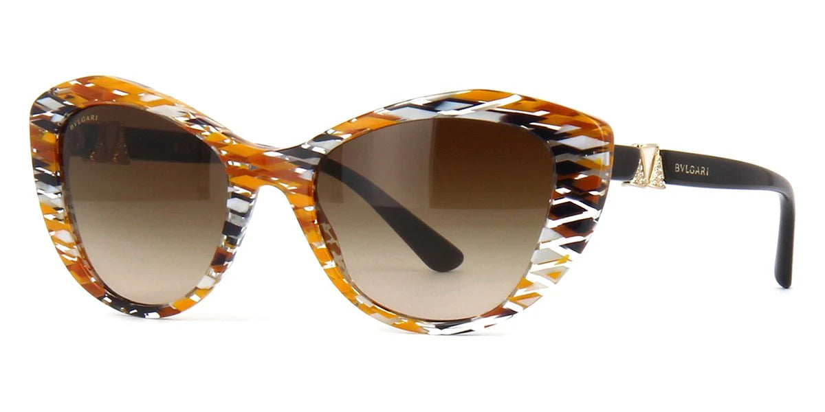 Bvlgari BV8168B 5377-13 - Mosaic Diva Yellow Fantasy-Brown Gradient by Bvlgari for Women - 53-19-140 mm Sunglasses