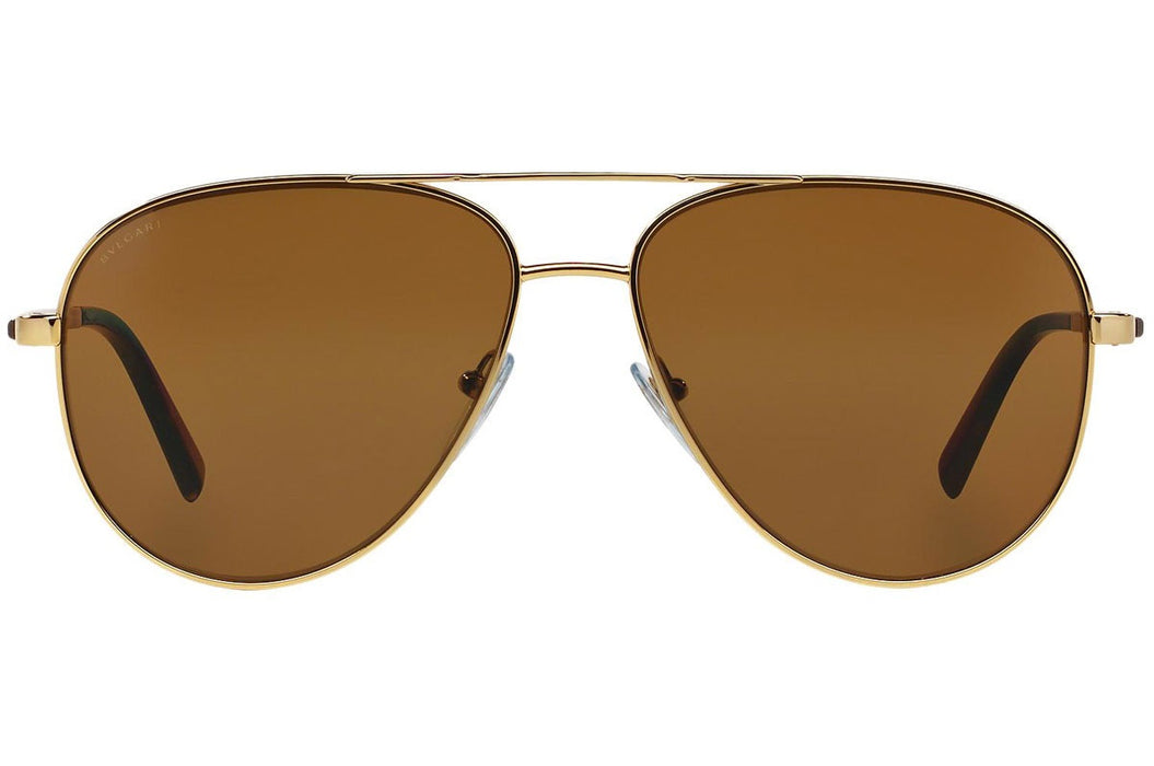 Bvlgari BV5029K 391-83 - Gold Plated-Brown Polarized by Bvlgari for Men - 61-15-140 mm Sunglasses