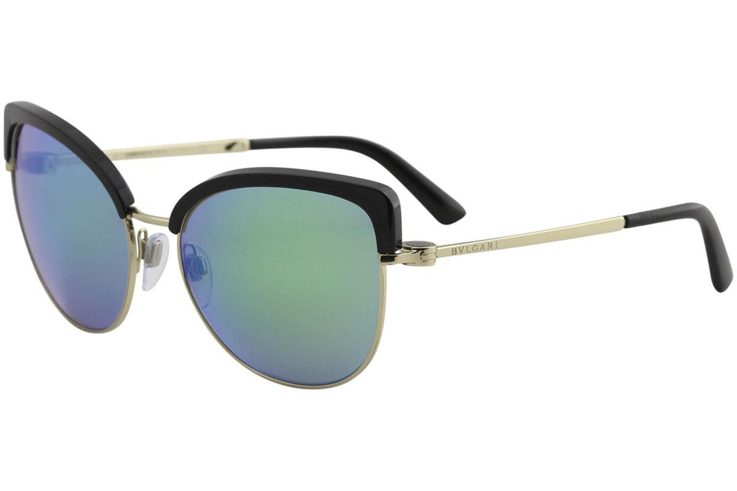 Bvlgari BV6082 278-3R - Pale Gold-Black-Grey Mirror Green by Bvlgari for Women - 58-18-135 mm Sunglasses