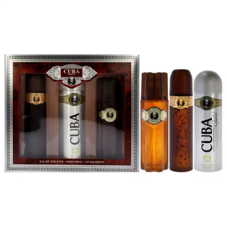 Cuba Gold by Cuba for Men - 4 Pc Gift Set 3.3oz EDT Spray, 1.17oz EDT Spray, 6.6oz Deodorant Spray, 3.3oz After Shave, Buckett