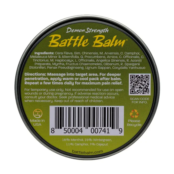 Battle Balm® Stick - Demon Strength Soulagement de la douleur entièrement naturel et biologique 