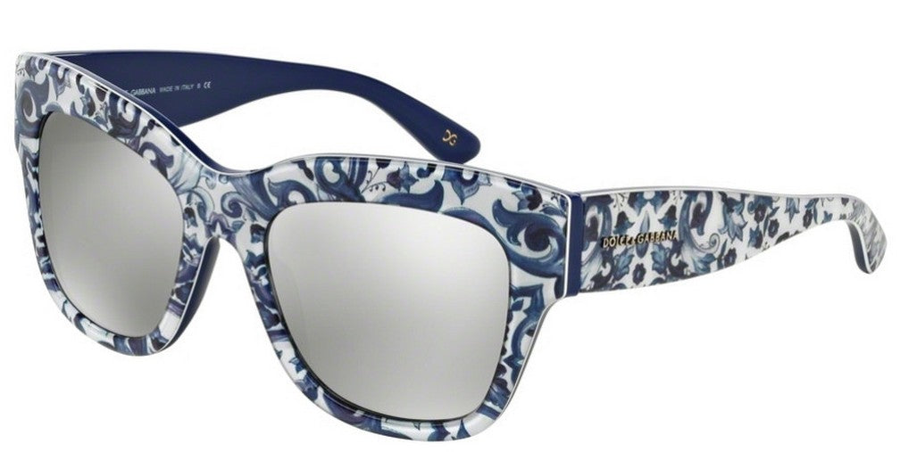 Dolce and Gabbana DG 4231 2993-6G - Light Grey Silver-Maioliche Partenopee-Blue by Dolce and Gabbana for Women - 54-19-140 mm Sunglasses