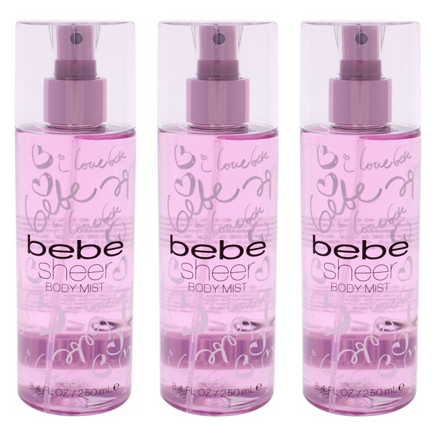 Bebe Sheer de Bebe pour femme - Brume corporelle 8,4 oz - Pack de 3